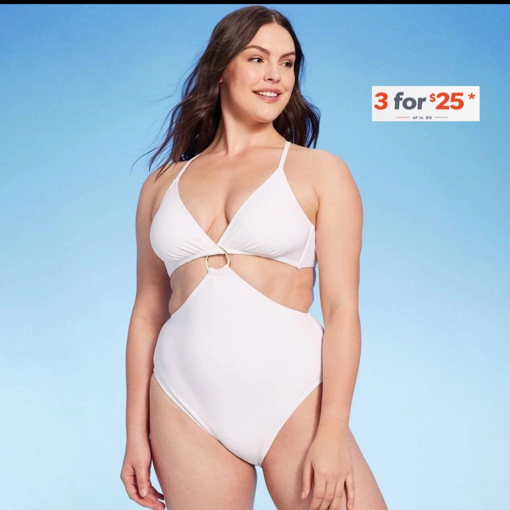 Chic White Halter Swimsuit with Cutout
Small by shade & shore